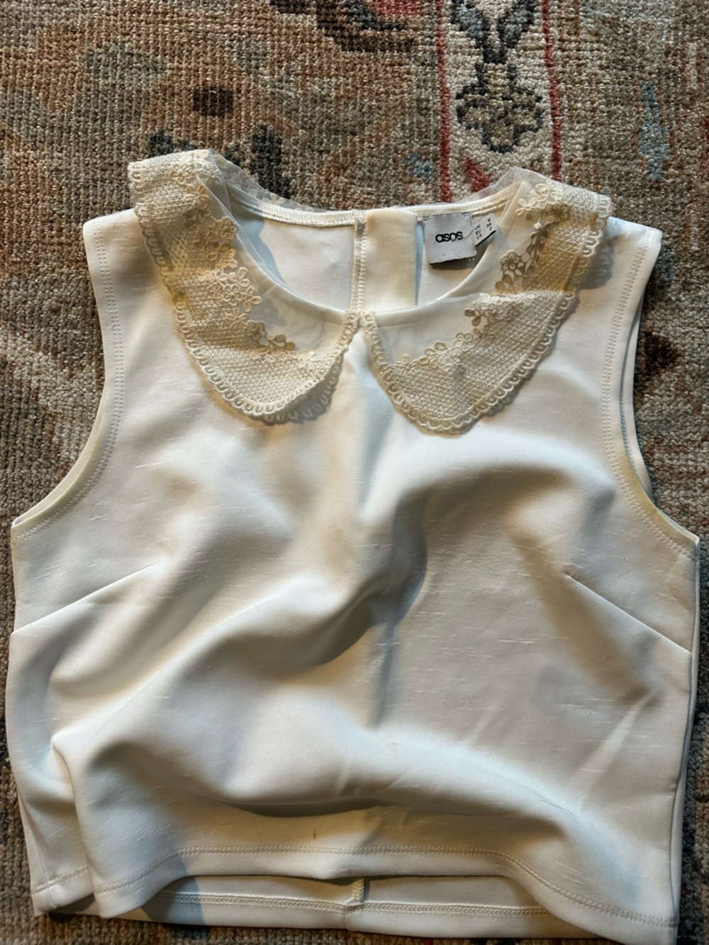 ASOS White Lace-Trim Tank